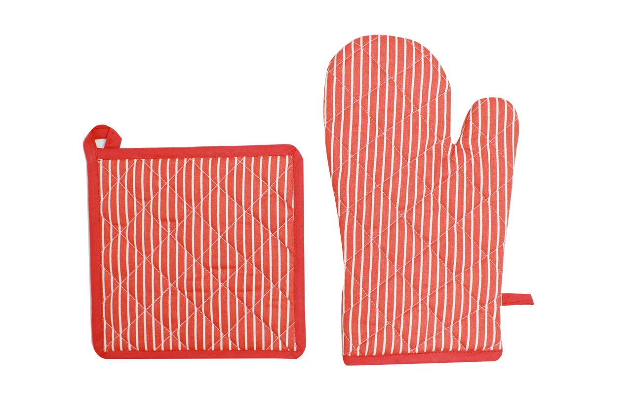 Red candy Set of Oven Glove & Pot Holder